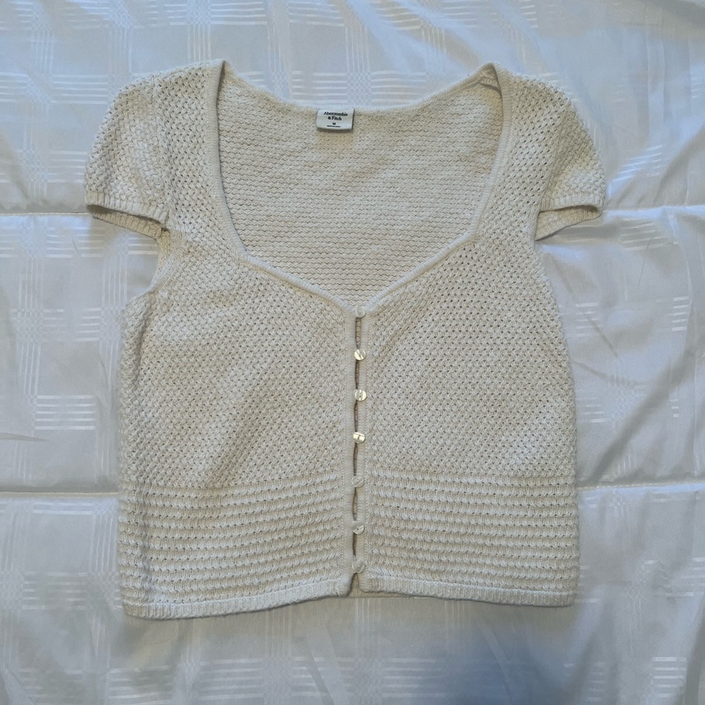 Abercrombie & Fitch Crochet Button-Through Top